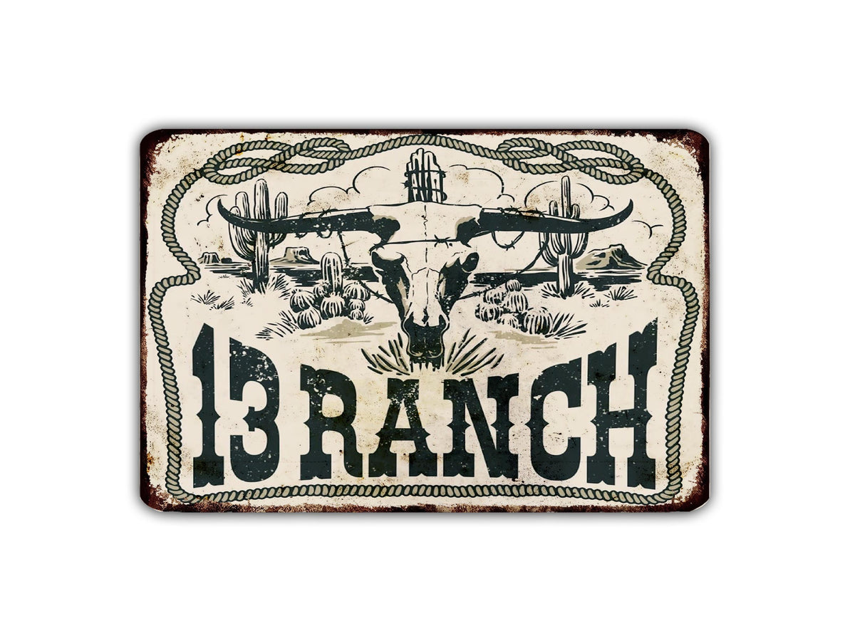 13 Ranch Tin Sign